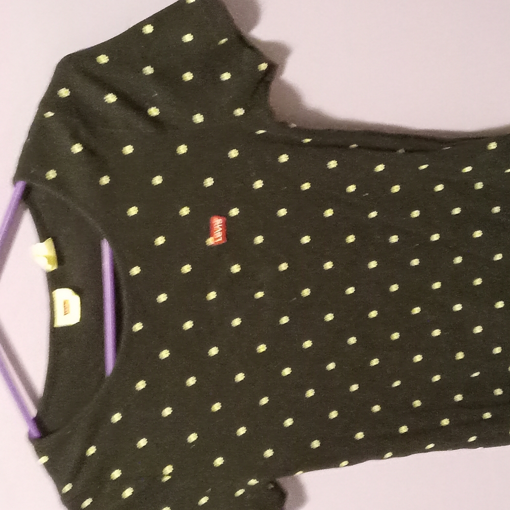 Levi's Black and Yellow Fitted Polo Tee